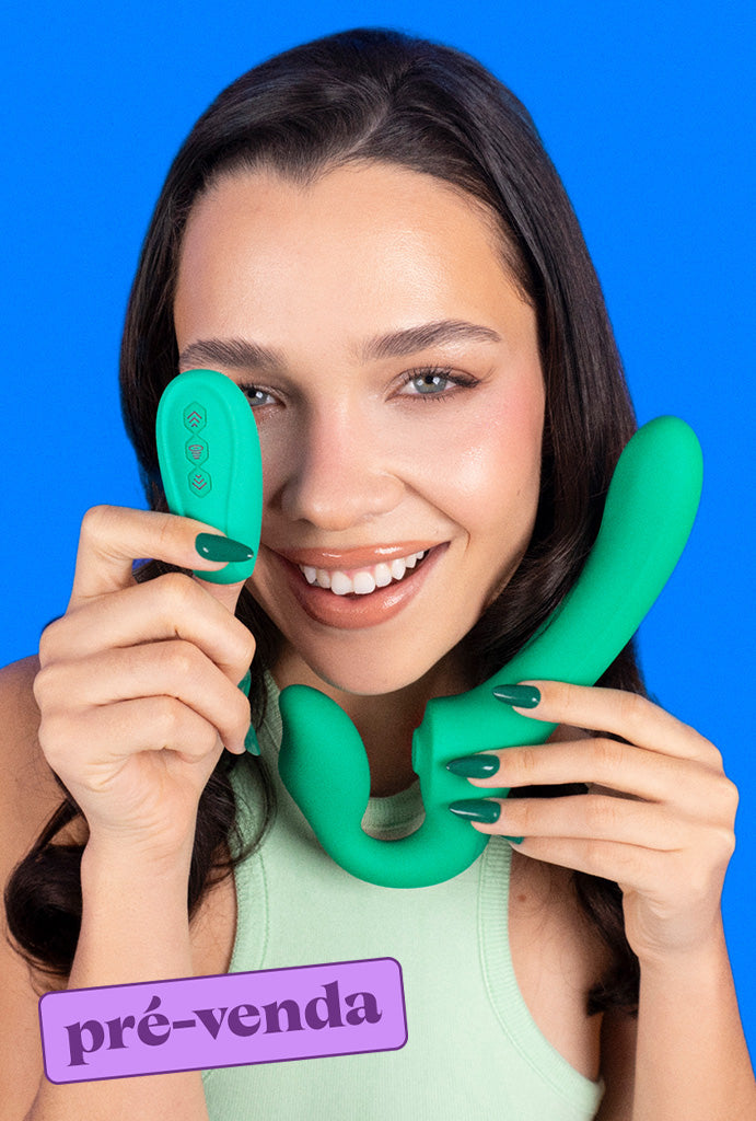 Sugador de Clitóris Strapless DUO 3 Dildo Duplo Vibratório